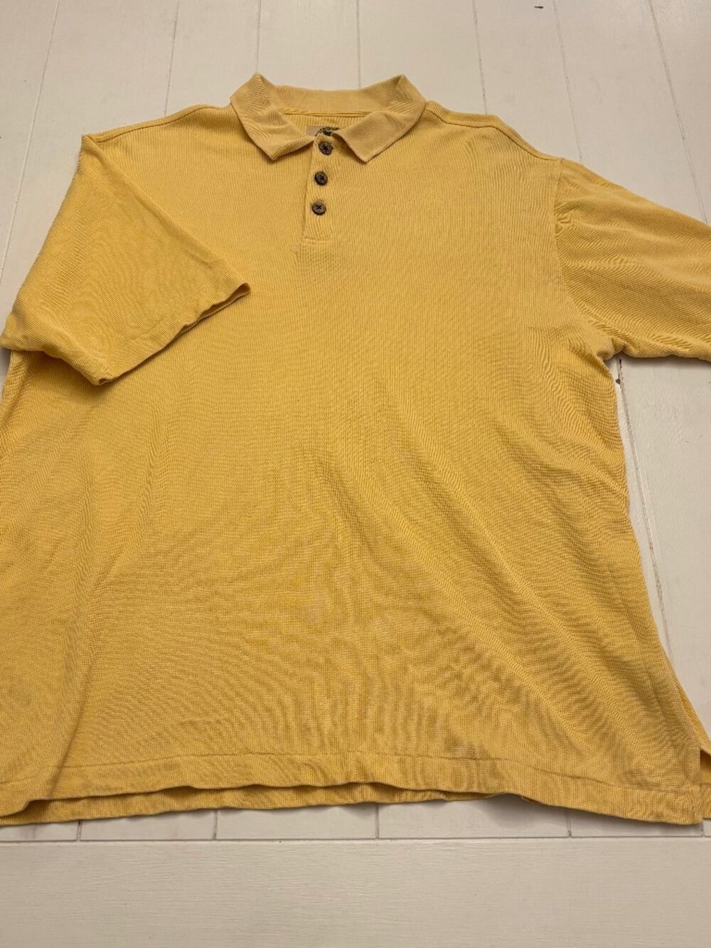 Pusser's West Indies Silk Cotton Polo Shirt Yellow Mens Medium Caribbean